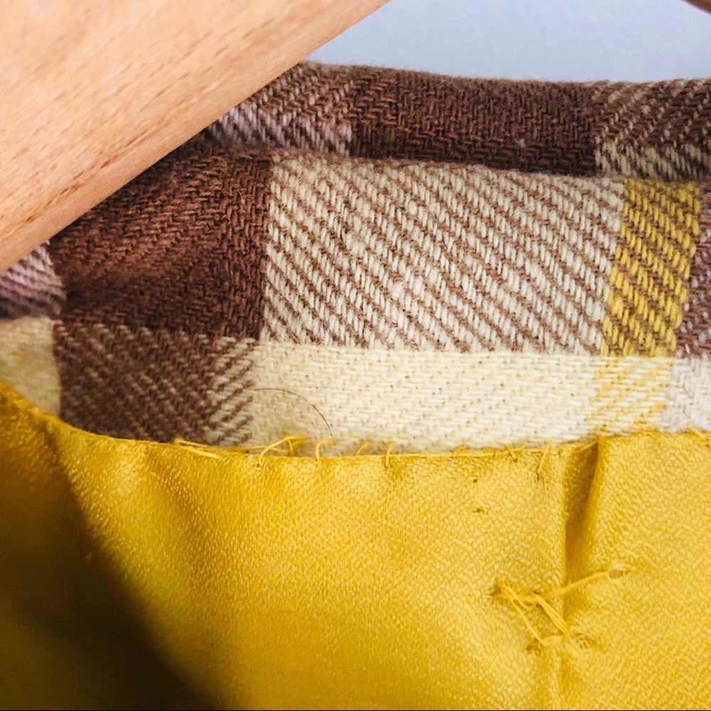 Vintage Yellow and Brown Plaid Blazer - Picture 5 of 6